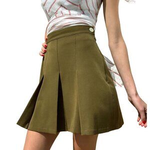The House of Foxy 1930s Pleated Shorts in Khaki Green Size 18 Retro